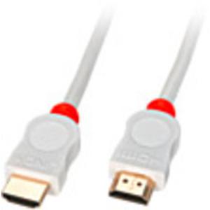 LINDY 41410 HDMI-kabel HDMI Aansluitkabel HDMI-A-stekker, HDMI-A-stekker 0.50 m Wit 4K UHD, Rond, UL gecertificeerd, Afgeschermd (dubbel), Stugge binnenader