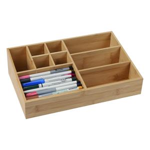 Pennenbak bureau sorteer organizer - 9-vaks bakje - 33 x 21 cm - bamboe