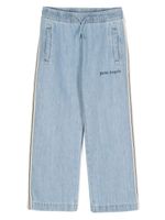 Palm Angels Kids pantalon de jogging en chambray - Bleu - thumbnail