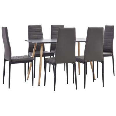 vidaXL 7-delige Eethoek kunstleer grijs vidaXL 7-delige Eethoek kunstleer grijs