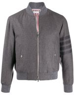 Thom Browne veste bomber en flanelle à 4 bandes signature - Gris