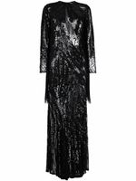 Elie Saab robe longue à ornements - Noir - thumbnail