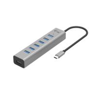 i-tec USB-C hub 7-Port - 30cm kabel, 7X USB-A 3.2 Gen1 met BC 1.2 snellaadondersteuning (tot 7,5W per aansluiting)