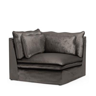 Rivièra Maison Modulaire Bank 'Continental' Corner, Velvet, kleur Grimaldi Grey