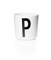 Design Letters - Persoonlijke Melamine Beker P - Wit