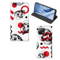 Mobiel BookCase Xiaomi 11 Lite NE 5G | Mi 11 Lite Skull Red - thumbnail