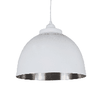 Glans Wit Industriële Hanglamp Capri 32 cm 1 Lichts Met Mat Nickel Binnenzijde
