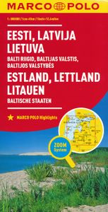 Wegenkaart - landkaart Baltikum Estland, Letland, Litouwen (Baltische