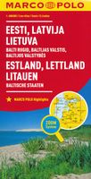 Wegenkaart - landkaart Baltikum Estland, Letland, Litouwen (Baltische