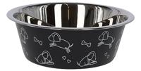 Kerbl Pet Roestvrijstalen bak ca. 2800 ml, zwart met motief