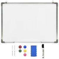 vidaXL Whiteboard magnetisch 70x50 cm staal wit