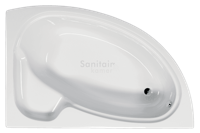 Badstuber Santorini asymmetrisch hoekbad 153x98cm wit links