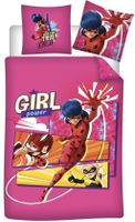 Miraculous Dekbedovertrek Girl Power 140 x 200 cm + 63 x 63 cm - Polyester - Roze - thumbnail