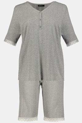 Ulla Popken Pyjama, tweedelig, ajour-jersey - Grote Maten