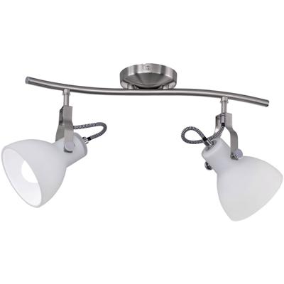 Led Plafondspot - Plafondverlichting - Trion Ginola - E14 Fitting - 2-lichts - Rond - Mat Nikkel - Aluminium
