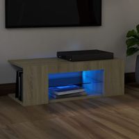 Tv-meubel met LED-verlichting 90x39x30 cm sonoma eikenkleurig - thumbnail