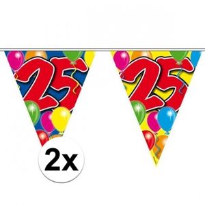 2x 25 jaar vlaggetjes slingers 10 meter   -