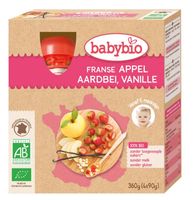 Babybio Appel aardbei vanille 90 gr bio (4 st)