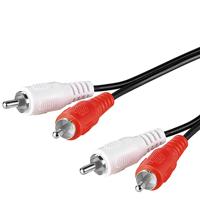 Goobay 50028 2x RCA-stekker naar 2x RCA-stekker RCA-kabel 1,5 m, zwart