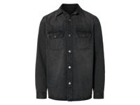 LIVERGY Heren jeanshemd (L (41/42), Zwart)