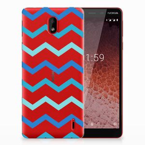 Nokia 1 Plus TPU bumper Zigzag Blauw