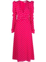 Alessandra Rich robe imprimée à manches longues - Rose