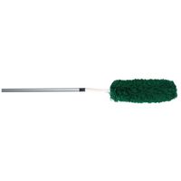 Plumeau/duster microvezel met telescoopsteel 75 - 150 cm groen - thumbnail