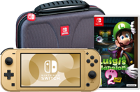 Nintendo Switch Lite Zelda Edition + Luigi's Mansion 2 HD + Beschermhoes - thumbnail