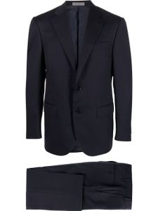 Corneliani costume en laine vierge à veste à simple boutonnage - Bleu