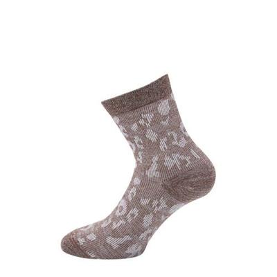 Pinned by K lurex sokken met luipaardprint bruin