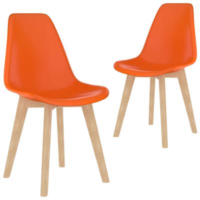 Vidaxl Eetkamerstoelen 2 St Kunststof Oranje