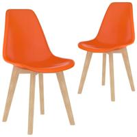 Vidaxl Eetkamerstoelen 2 St Kunststof Oranje