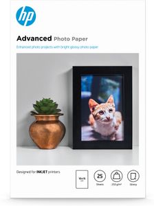 HP Advanced Photo Paper, glanzend, 25 vel, 10 x 15 cm zonder rand