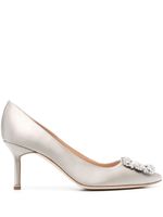 Manolo Blahnik escarpins Hangisi 70 mm à ornements en cristal - Gris