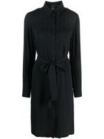 PINKO robe ceinturée à motif monogrammé - Noir