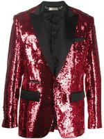 Philipp Plein blazer boutonné à sequins - Rouge