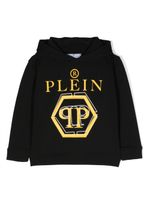 Philipp Plein Junior hoodie en coton à logo imprimé - Noir