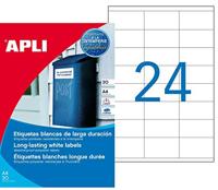 APLI 1226 - Witte weerbestendige etiketten 64,6 x 33,8 mm 20 vellen