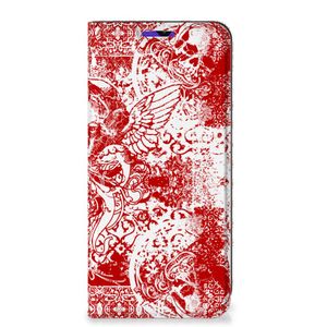 Mobiel BookCase Samsung Galaxy A13 (5G) | Samsung Galaxy A04s Angel Skull Rood