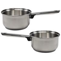 Steelpan/sauspan - 2x - RVS - D16 cm - 1L - Alle warmtebronnen