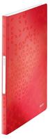 Leitz WOW Showalbum, A4-formaat, 40 Hoezen, Capaciteit van 80 Vellen, Transparante Hoezen, Rood, 46320026
