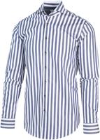 Blue Industry Heren Overhemd Blauw Wit Gestreept Perfect Fit