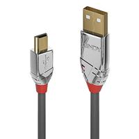 LINDY Cromo Line 36634 5m USB 2.0 type A naar Mini-B kabel, antraciet