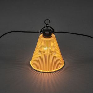 Konstsmide 2333-830 Lichtketting Buiten Energielabel: G (A - G) werkt op het lichtnet Aantal lampen 10 LED Barnsteen Verlichte lengte: 9.15 m Dimbaar,