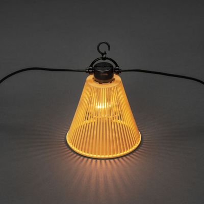 Konstsmide 2333-830 Lichtketting Buiten Energielabel: G (A - G) werkt op het lichtnet Aantal lampen 10 LED Barnsteen Verlichte lengte: 9.15 m Dimbaar,