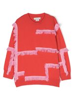 Stella McCartney Kids pull frangé à manches longues - Rouge