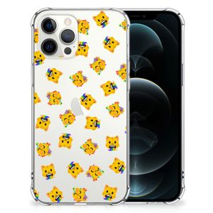 Doorzichtige Silicone Hoesje voor iPhone 12 Pro Max Katten Emojis