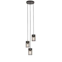 QAZQA - Modern Industrieel | Industrie hanglamp zwart 3-lichts - Jim | Woonkamer | Slaapkamer | Keuken - Staal Rond - E27 Geschikt voor LED - Max. 3 x 40 Watt