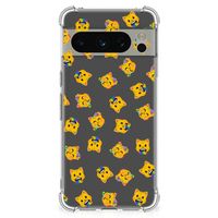 Doorzichtige Silicone Hoesje voor Google Pixel 8 Pro Katten Emojis