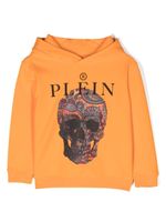 Philipp Plein Junior hoodie en coton à imprimé tête de mort - Orange - thumbnail